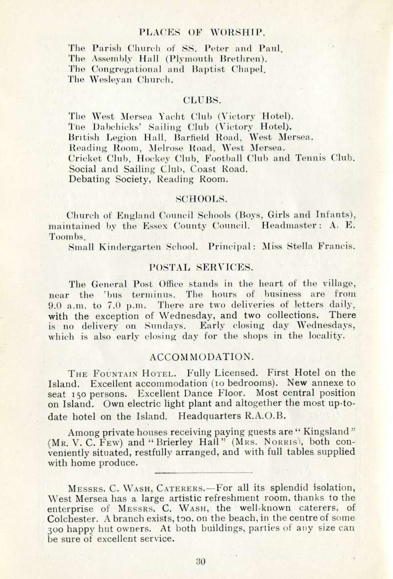  West Mersea Official Guide Page 30. 
Cat1 Books-->Mersea Guides-->1929