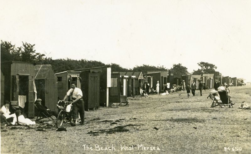  The Beach, West Mersea. Postcard 84650, sent to Miss Winifred Farthing in Essex County Hospital, 21 February 1923 
Cat1 Mersea-->Beach