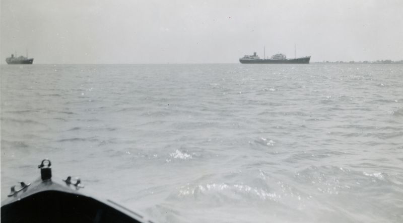 Shell tankers laid up in the River Blackwater. HELICINA on the left, HYALINA on the right. Date: 1959.
