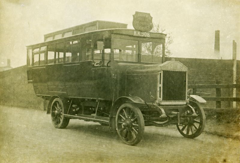  Berry Motor Omnibus Service bus HK908. Wells, 30 hp Dorman Engine, acquired November 1915. 
Cat1 Transport - buses and carriers