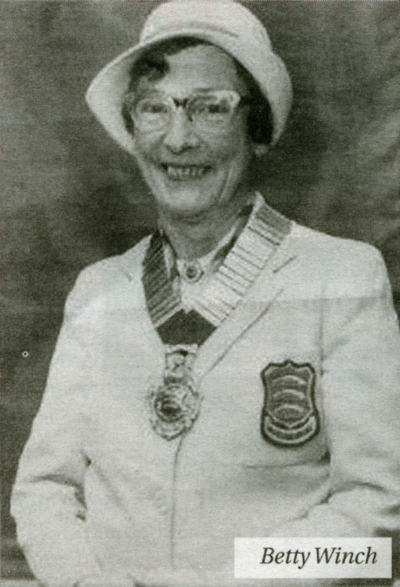  Betty Winch. She was the prime mover in the formation of the ladies section of Mersea Island Bowling Club in 1951, and became president of the Essex County Women's Bowling Association in 1974.

From article in Mersea Courier No. 597, 15 December 2014. Author unknown.



Betty Winch wrote in her story In 1949 I started playing bowls. I was a founder member of the Mersea Island Ladies ...
Cat1 Museum-->Papers-->Other Cat2 People-->Sport Cat3 Mersea-->Clubs & Organisations