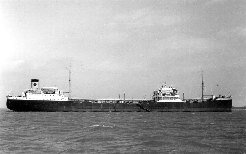Eagle Oil tanker SAN ELISEO laid up, believed to be in the River Blackwater. She was in the river from October 1960 to April 1963, when she went for scrap. Date: c1962.
