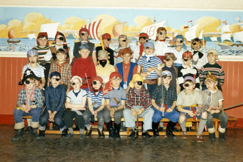  West Mersea Scouts - pirates. In the School Hall, where the Scouts used to meet.

Back row 1., 2., 3., 4., 5., 6., 7., 8., 9.

Middle row L-R 1., 2., 3., 4., 5., 6., 7., 8., 9.

Front row 1., 2., 3., 4., 5., 6., 7., 8., 9. 
Cat1 Mersea-->Schools-->Pictures Cat2 Scouts