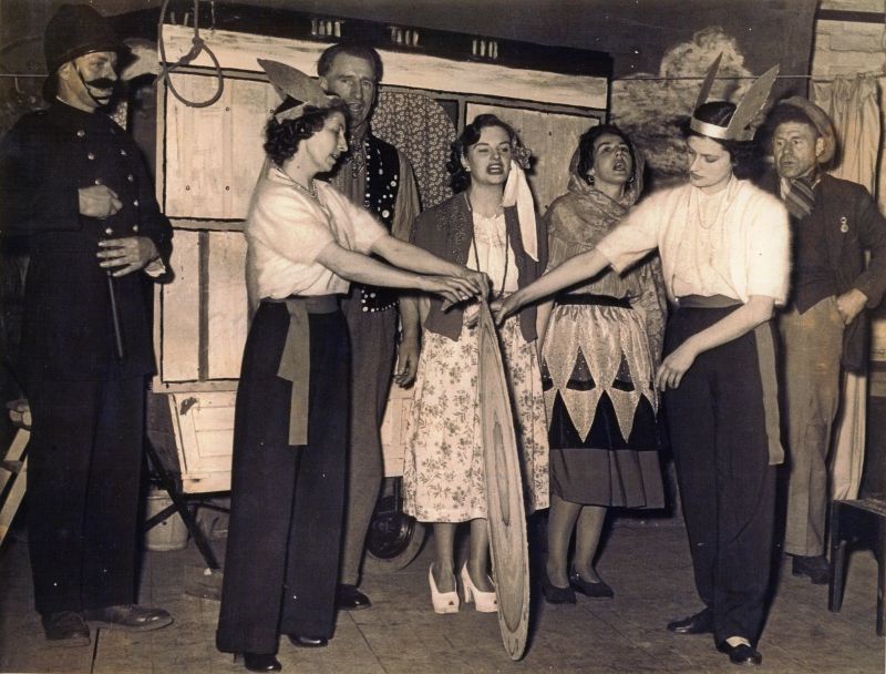  Concert performed by Wigborough residents around 1952.

L-R 1. John Taylor, 2. Nellie Buckle, 3. Ted Clarke, 4. Dorothy Newman, 5. Chrissie Griggs, 6. Mary Norrell, 7. Fred Taylor. 
Cat1 Places-->Wigborough