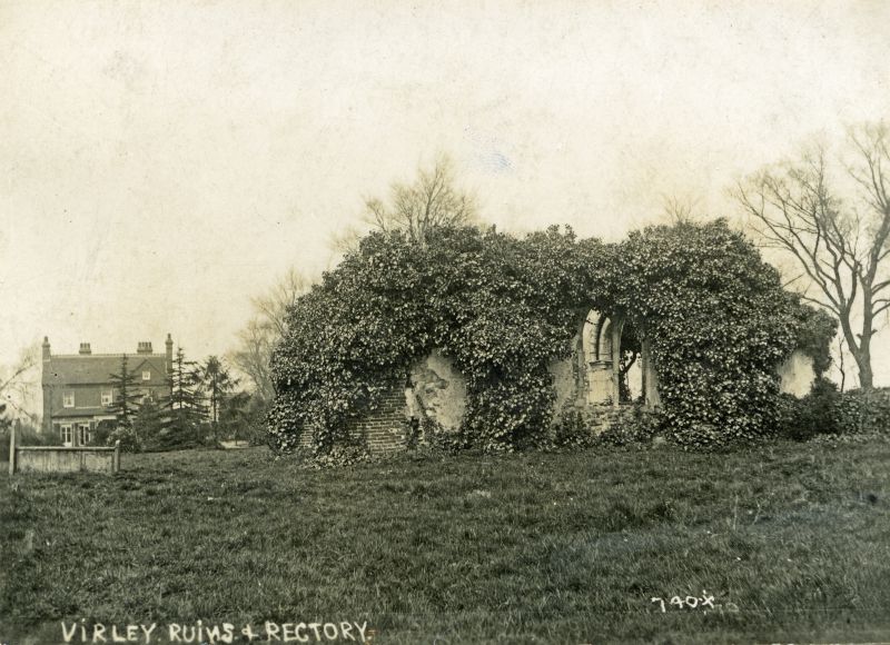  Virley Church and Rectory. Postcard 740-X, date not known. 
Cat1 Places-->Salcott & Virley