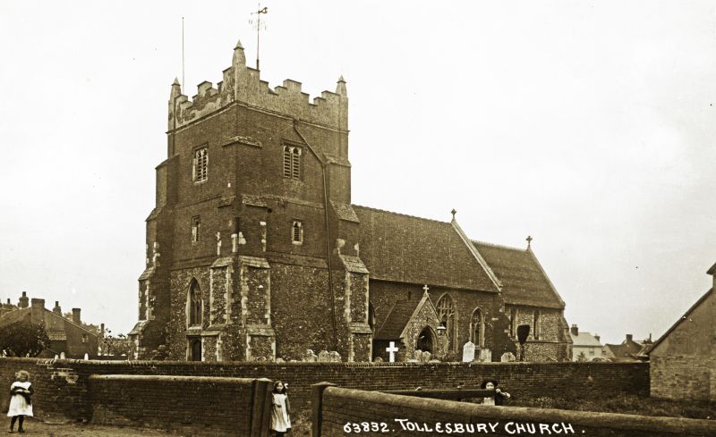  St Mary's Church, Tollesbury. Postcard 63832 not mailed. 
Cat1 Tollesbury-->Buildings