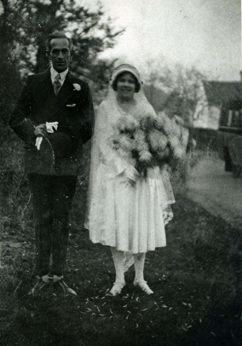  Mr Bertie 'Socks' Wright and wife Mary née Christmas. Ethel and Mary Christmas were sisters from Peldon.

Bertie Wright married Alice Mary Christmas at Peldon Parish Church.

From Album 1. Accession No. 2016-11-001A 
Cat1 People-->Other
