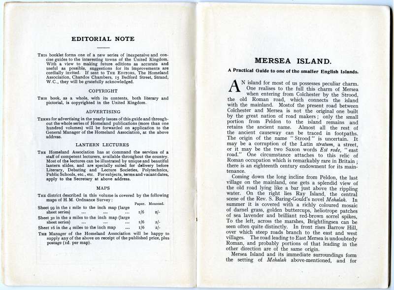  Homeland Handy Guides Mersea Island. First Edition. Page 4. 
Cat1 Books-->Mersea Guides-->1910