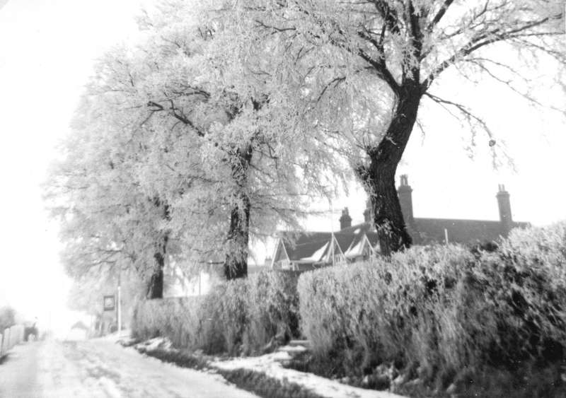  The hard winter of 1962 - 1963. Ice and snow on Coast Road by the Victory. 
Cat1 Weather Cat2 Mersea-->Coast Road