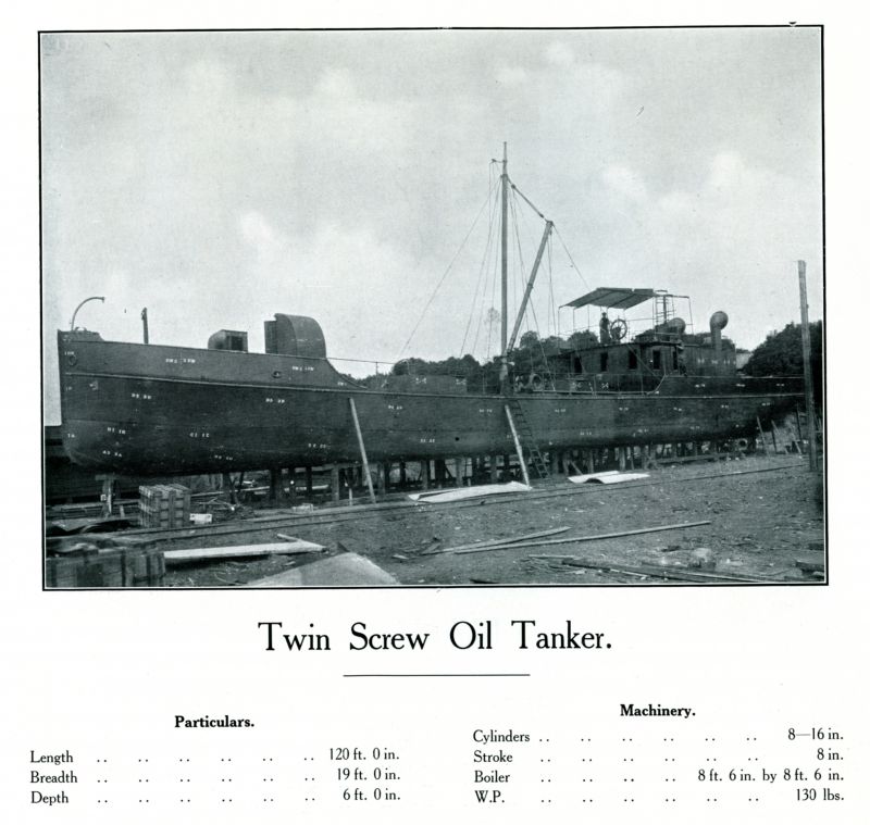  Twin Screw Oil Tanker. Loose page from back of Otto Andersen catalogue. Probably should be part of Section 8. 
Cat1 Places-->Wivenhoe-->Shipyards