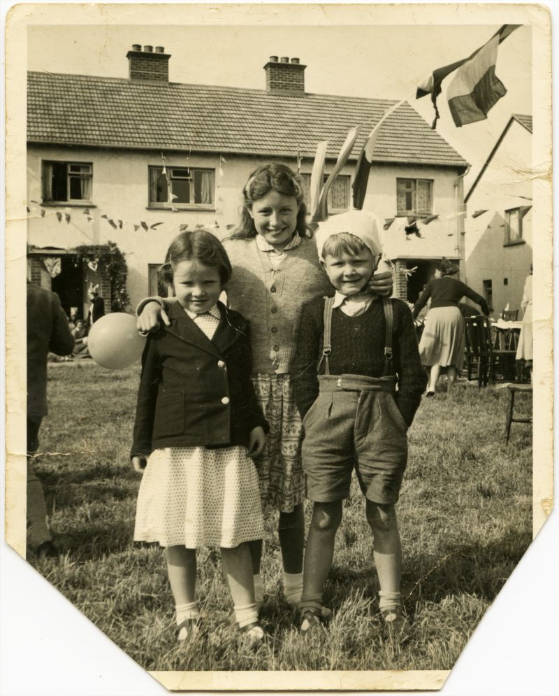  1953 Coronation Party, Upland Road. Heather, Jennifer and David Green 
Cat1 Families-->Green