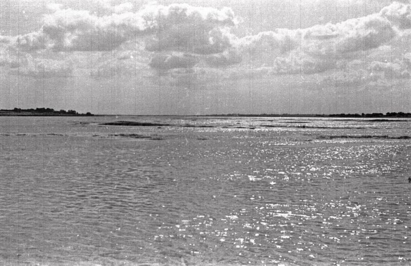  High Tide at the Mersea Strood -looking southwest down the Strood Channel, with West Mersea on the left.

A negative from Bill Smith 
Cat1 Mersea-->Strood Cat2 Mersea-->Creeks, fleets, channels, saltings