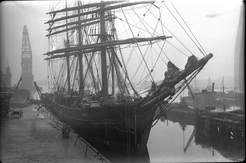 Barque ALASTOR - either in Millwall Dock, London, or Birkenhead. Date: c1935.