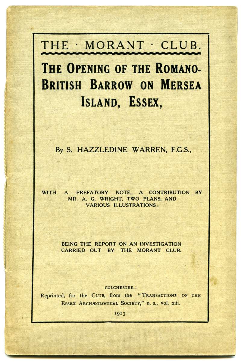  The Opening of the Romano-British Barrow - cover page. 
Cat1 Mersea-->Barrow-->Reports