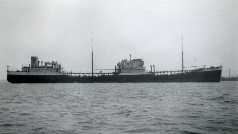 Shell tanker LATIRUS laid up in River Blackwater. Date: c1959.