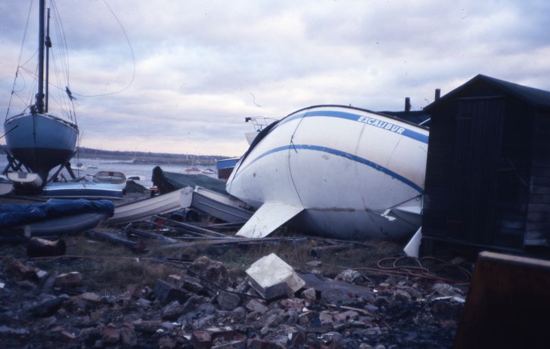  1987 Hurricane. 
Cat1 Disasters and Mishaps-->on Land Cat2 Mersea-->Old City & the Hard Cat3 Weather