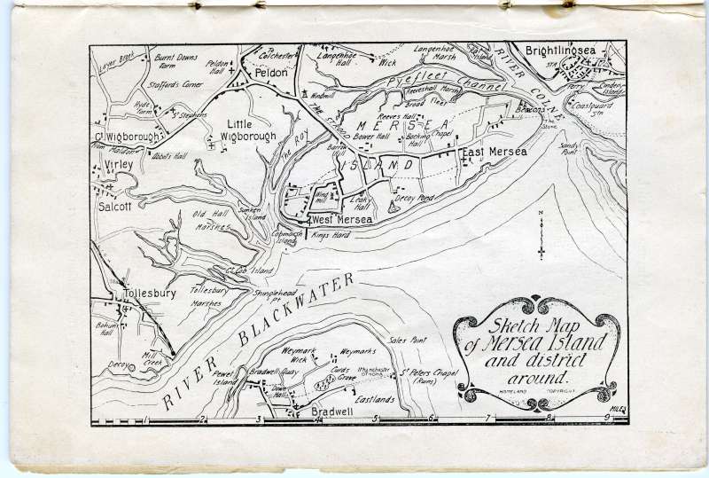  Homeland Handy Guides - Mersea Island. Page 7. Sketch map of Mersea Island and district around. 
Cat1 Books-->Mersea Guides-->1920s Cat2 Maps and Charts