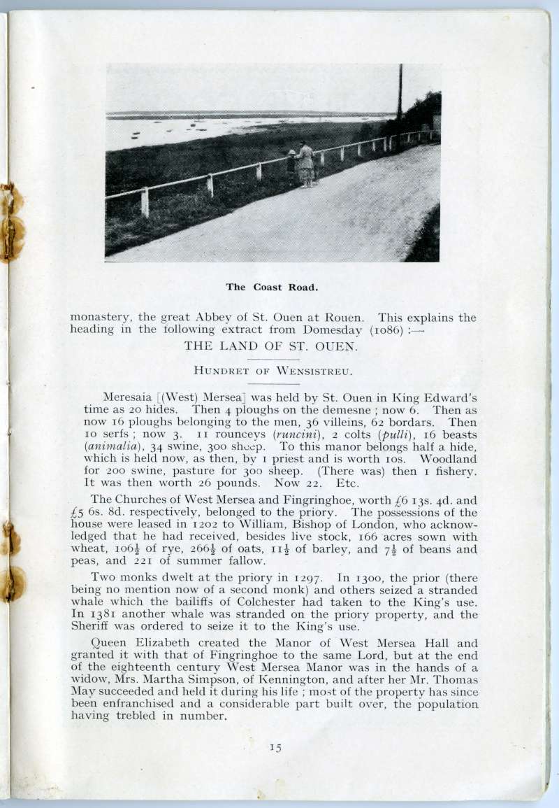  West Mersea Official Guide. Page 15. Coast Road. 
Cat1 Books-->Mersea Guides-->1935