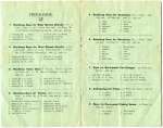  West Mersea Regatta Programme 1919. Pages 2 and 3.
 1. Handicap Race for West Mersea Smacks over 10 tons.
 - 1. WENONAH (C. Stoker), 2. UNITY (T. French), 3. KINGFISHER (F. Pullen), 4. G. and A. (G.J.Stoker), 5. NEPTUNE (F. Banks), 6. IRIS (W. Trim).
 2. Handicap Race for West Mersea Smacks 10 tons and under.
 - 1. DEERHOUND (E. Cook), 2. WATERWITCH (Carter), 3. VALENTINE (G. Cooke), 4. SYBIL (C. Chatters), 5. DOROTHY (P. Cutts)
 3. Handicap Yacht Race G.R. Hone's Challenge Cup.
 - 1. TASMA (R.C. Cork), 2. SNARK (J.W. Eagle), 3. HERON (C. Whittome), 4. SPINAWAY (E.Hough), 5. NONA (H. Sadd), 6. CLODAGH (R. Reeves), 7. BLACK DRAGON (H.A. Whittome).
 4. Handicap Race for Yachts under 8 tons
 - 1, WILLOW (Willows & Howard), 2. SHAMROCK (Norton), 3. ONYX (Capt. Luke), 4. DORA (Potter & Pemberton), 5. - (E.H. Stone), 6. MARY (Dr. Blunt), 7. DONA (Gowen), 8. MIMMS (Wood), 9. TARIFF REFORM (Barbrook), 10. RAINBOW (Brackett), 11. IRENE (V. Walker). 
 5. Handicap Race for Dabchicks
 - 1. CHARIS, 2. MARY, 3. ANONYMA, 4. NIAID, 5. KAATE, 6. OH-I-SAY, 7. KATIE, 8. SCALLYWAG, 9. BOBKIN, 10. THOMA.
 6. Handicap Race for Dabchicks
 - 1. BLUEBIRD, 2. MUDLARK, 3. JOY, 4. BARBARA, 5. ARK, 6. BALLY BHOYS, 7. MERSEA HARD, 8. CURLEW, 9. PUNT, 10. BLUEBIRD, 11. SWIFT, 12. BUNNY.
 7. Race for Blackwater One Designs
 - 1. OPAL (J.W. Eagle), 2. No. 7 (W.H. Gray), 3. SHRIMP (L. Clift), 4. No. 5. (Mrs Copland), 5. No. 10 (R.H. Reeve), 6. JASPAR (S.W. Brackett). 
 8. Sailing Race for Punts
 - 1. L. Worsp, 2. L. Stoker, 3. E. Wyatt, 4. J. Milgate.
 9. Race for Four-oared Fishing Boats
 - 1. Bert French, 2. J. Milgate, 3. Titus Mussett, 4. Jas. Brand.  REG_1919_PGM_002