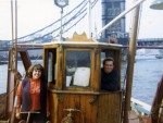 37. ID REA_AB4_173 Pat and Lyn Mead in OAKLEA at Tower Bridge anti-common market protest. c1970 [Britain joined the Common Market 1 January 1973]. Picture by Bill Read.
Cat1 Ships and Boats-->Fishing Cat2 Places-->Thames Cat3 Places-->Thames Cat4 Mersea-->Events