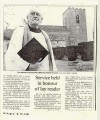 4240. ID EADT_1991_DEC02_001 Service held in honour of lay reader
Tom Millatt outside West Mersea Parish Church.
 
 An Essex Man with a passion for local history had a church ...
Cat1 Museum-->Scrapbook, newspaper cuttings
