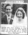 61. ID DM1_AB5_019_011 Smiling after their wedding at West Mersea on Saturday are West Mersea couple Mr Brian Jay of 1 Upland Road and Miss Pauline French of The Rosary, Firs Chase.
Cat1 Families-->French