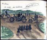  Friday. A rush of visitors.
 From Sketches of Camp Life at 'Dingle' Dunwich.  PRC_036
