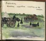 13391. ID PRC_043 Saturday. Working overtime loading up the waggon.
From Sketches of Camp Life at 'Dingle' Dunwich.
Cat1 Girl Guides