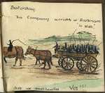  Saturday. The Company arrives at Darsham in state.
 Are we downhearted. Yes !!!
 From Sketches of Camp Life at 'Dingle' Dunwich.  PRC_045