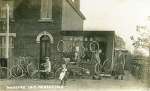 107. ID FL02_058_001 Wartime 1917 Mersea Isle. Snuffy Cornelius's cycle shop on Kingsland Road, now RST Motors.
Frank Cornelius, Mabel Tiffin (lived over the road in what in ...
Cat1 War-->World War 1 Cat2 Families-->Cornelius