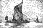 9. ID FID_001_105 From Sailing Ships Through the Ages - drawings by F.B. Harnack. Page 54.
  THAMES BARGE

The tan-sailed spritsail barge is one of the few surviving ...
Cat1 Art-->Fid Harnack Cat2 Barges-->Pictures