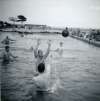  International Youth Camp. Water polo in swimming pool. Original saltwater pool behind. Mid 1960s  YC01_229