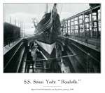  S.S. Steam Yacht ROSABELLE. Repaired and overhauled in our dry dock January 1928.
 From Lloyd's Yacht Register 1935: Official No. 109610. Built Ramage & Ferguson, Leith, 1901.
 In WW2 she was an Armed Boarding Vessel and was lost 11 Dec 1941 [Warships of World War II Part Four].  BOXD1_002_052