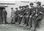  Members of the Peldon Special Constabulary, who were presented with watches in recognition of the part they played in the capture of the crew of Zeppelin L33 which came down in Little Wigborough 24 September 1916. On the far left is Sergeant Edgar Nicholas.
 Photographed sitting on the wall outside The Plough in Peldon.  PH01_LDM_007