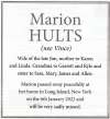 3030. ID COR_2022_JAN16_028_003 Marion Hults née Vince
Wife of the late Jim, mother to Karen and Linda. Grandma to Garrett and Kyle and sister to Sara, Mary, James and ...
Cat1 Families-->Other