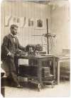 A Gallant Pioneer of Radiography at the London Hospital - Mr Ernest Harnack.
He is with the mobile X-ray equipment at the London Hospital in Whitechapel. The euipment is powered by accumulators underneath, but they could not be charged at the hospital which had no electricity at the time.
</p><p>
Photograph appears in London Hospital Illustrated, 1933, Page 2. which has an article titled Heroic Band of Martyrs c1900. Photo: Fid Harnack Collection