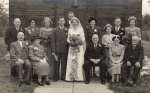 193. ID OJR_MET_031 Wedding of Vic French and Joyce Green - outside West Mersea Women's Institute Hall.
L-R standing 1. Stanley French (Groom's father), 2. Mrs Ethel French ...
Cat1 Families-->Green Cat2 Families-->French Cat3 Families-->French