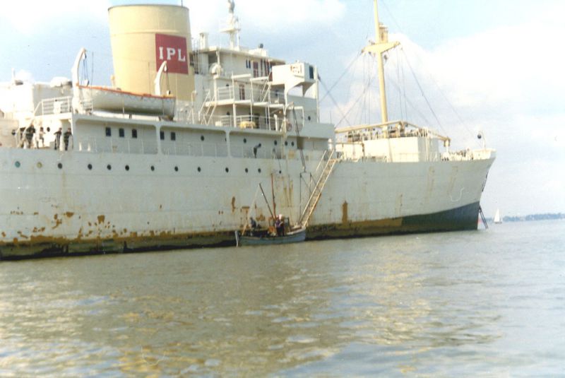 MARONIA in the River Blackwater with WHATS NAME alongside. Date: 1971.