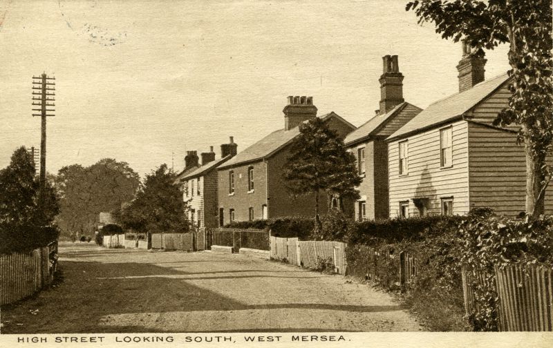 Click to Pause Slide Show


 High Street, looking south, West Mersea. Postcard from Chas. F. Williamson, Newsagent, Yorick Road, W.M. 14389 2200, mailed 25 April 1924. 
Cat1 Mersea-->Road Scenes
