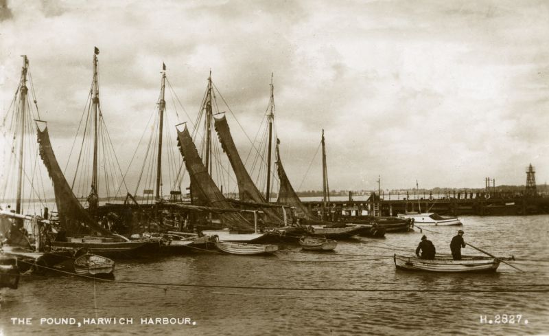  The Pound, Harwich. Postcard H2827. 
Cat1 Places-->Harwich Cat2 Smacks and Bawleys