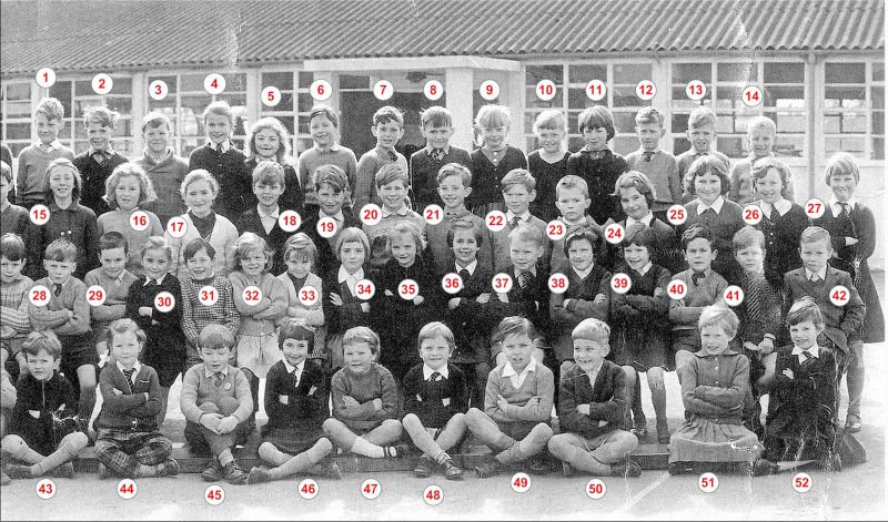  West Mersea County Primary School 1962. Part 4.

Identified by visitors to the 2011 exhibition:

1. Peter Burridge, 2. Russell Ewens, 3., 4. ? Hewes, 5. Pauline Johnson, 6. Rodney Hewes, 7., 8. Paul Mussett, 9. Elaine Cook, 10. Wendy Moore,

11., 12. Derek Knight, 13. Kevin Green, 14. Rodney Chatters, 15. Deborah Jeffries, 16. Mary Hempstead, 17., 18. Peter Wheeler, 19. Graham ...
Cat1 Mersea-->Schools-->Pictures Cat2 People-->School Cat3 Museum-->DisplayPhotos