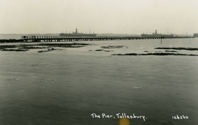 The Pier, Tollesbury. Postcard 126360, not mailed.

Laid up ships L-R MEISSIONER (probably) - was in river from before 23 January 1931 to 22 July 1932

MOLIERE was in river 13 May 1930 to 15 Jul 1930, 6 Nov 1930 to 8 Dec 1930, and 8 Nov 1931 to 21 May 1932

HIGHLAND WARRIOR was in the river January 1931 to December 1932 Date: c1932.