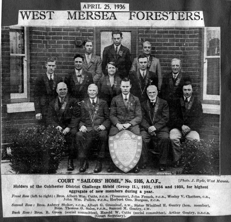  West Mersea Foresters

Court Sailors' Home, No. 5105, AOF

See  ...
Cat1 Museum-->Scrapbook, newspaper cuttings Cat2 Mersea-->Clubs & Organisations