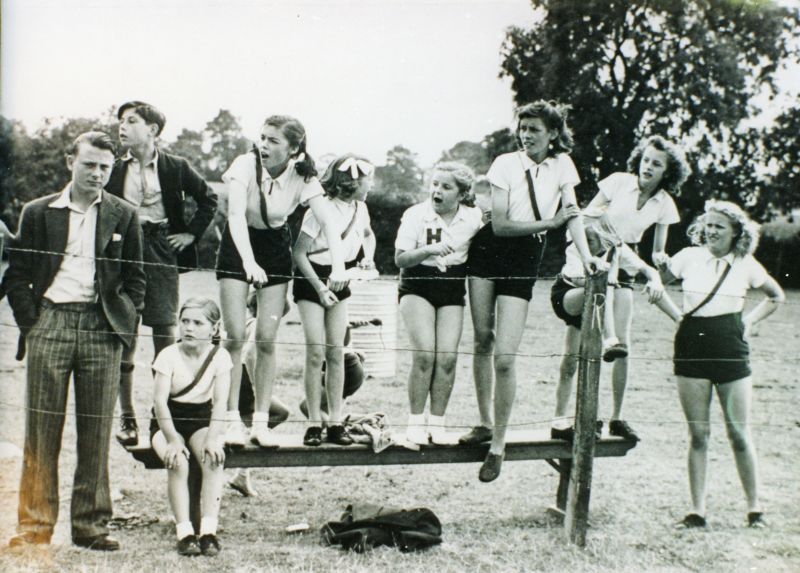  Birch Church of England School Sports Day. 1946/1947 ?

1. Malcolm Bell, 2. Gilbert Miller 3, 8. Perkiss, 4. Patricia Etheridge, 5., 6. Mavis Porter, 7. Mary D'eath. 8. Jill Pilgrim, 9. Springett or King ?, 10. Shirley Smith. 
Cat1 Birch-->School