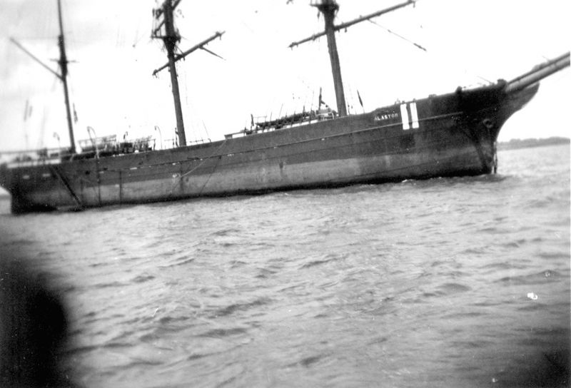 Barque ALASTOR laid up in the river Blackwater.

Built 1875, official No. 69930. Broken up Grays, 1952. Date: c1945.