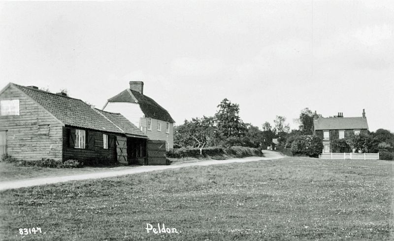  Peldon Common. Forge on the left. Postcard 83147. 
Cat1 Places-->Peldon-->Road Scenes