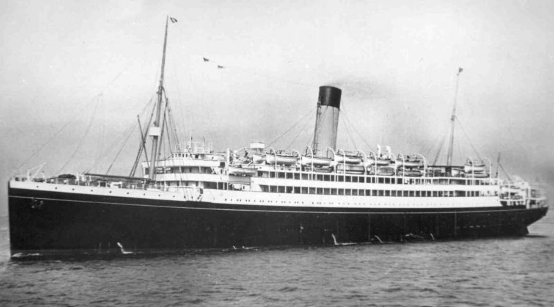 MEGANTIC. Passenger line built 1909 for Oceanic Steam Navigation Co. Laid up in River Blackwater early 1931. Broken up Osaka 7 May 1933.

Location of photograph not known.