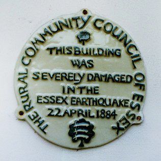  Plaque attached to Wayside Cottage, Peldon

This building was severely damaged in the Essex Earthquake 22 April 1884

The Rural Community Council of Essex 
Cat1 Places-->Peldon-->Buildings