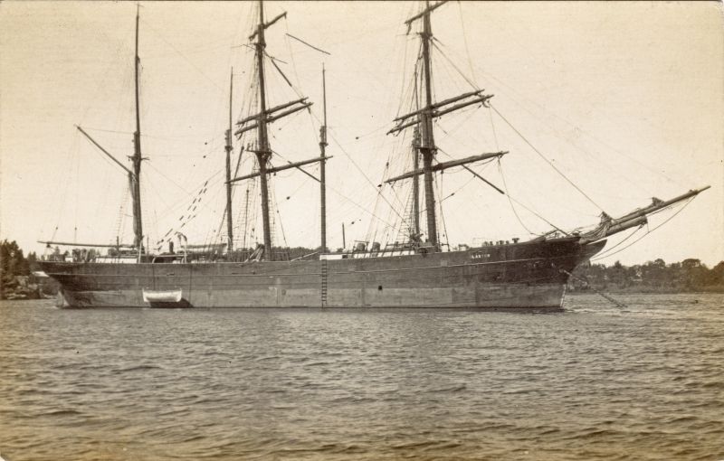  Finnish barque ALASTOR. Iron 860 tons +xx100 A1 (1922) built 1875 by Mounsey & Foster of Sunderland (196.6 x 31.7 x 18.6) Registered in Hango but owned by A & E Martin, London 
Cat1 Ships and Boats-->Merchant -->Sailing