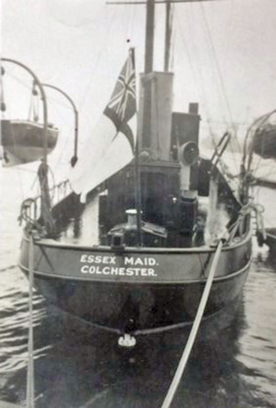  ESSEX MAID, COLCHESTER, built Rowhedge Ironworks.
Photograph thought to be taken on her launch day - she is flying the White Ensign which is a little puzzle. James Blott, her owner, was not known to be a member of the Royal Yacht Squadron, ESSEX MAID was not yet in Royal Navy service for the War. 
Cat1 Yachts and yachting-->Motor